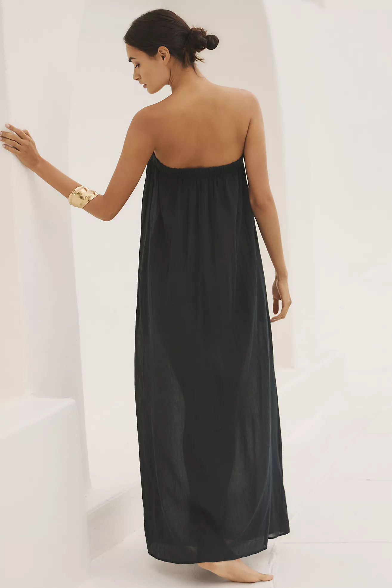 By Anthropologie Strapless Gauze Maxi Dress | Anthropologie (US)