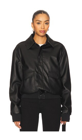 ALL THE WAYS Tessa Faux Leather Jacket in Black. - size XXS | Revolve Clothing (Global)