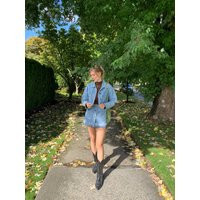 Denim Cropped Set | Etsy (US)