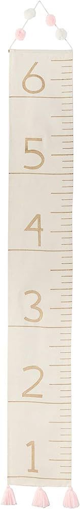 Mud Pie Arrow Milestone Growth Chart Canvas Off White, Pink Tassel | Amazon (US)