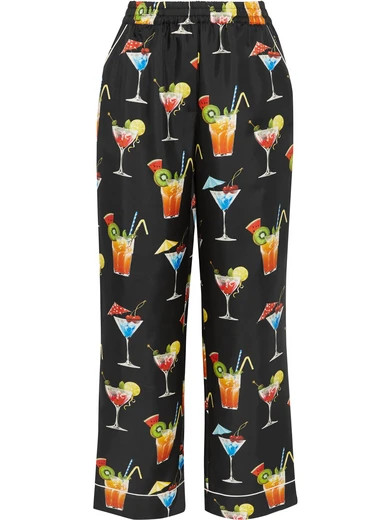 Printed silk-twill pants | NET-A-PORTER (US)