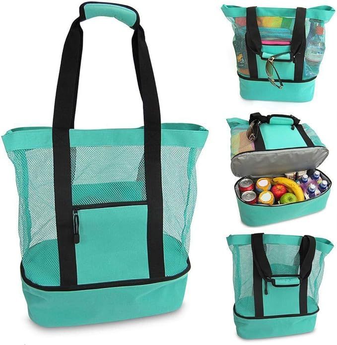 Mesh Beach Tote Bag,Mesh Beach Tote Bag with Cooler,Mesh Tote Bag,Mesh Bag | Amazon (US)