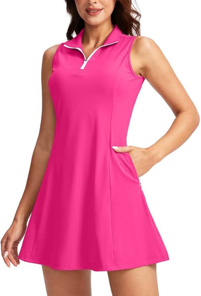 Viodia Women's Tennis Golf Dress with Shorts Active Exercise Workout Sports Athletic Dresses for ... | Amazon (US)