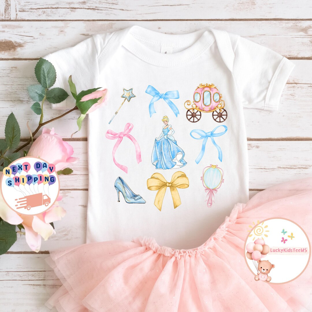 Cinderella Coquette Bow Baby Onesie®, Princess Bow Toddler Sweatshirt, Disney Princess Trip Kids... | Etsy (US)