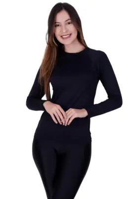 Blusa Fitness Térmica Segunda Pele Terra e Mar Camisa Proteção Solar UV 50  Academia Feminina ... | Dafiti (BR)