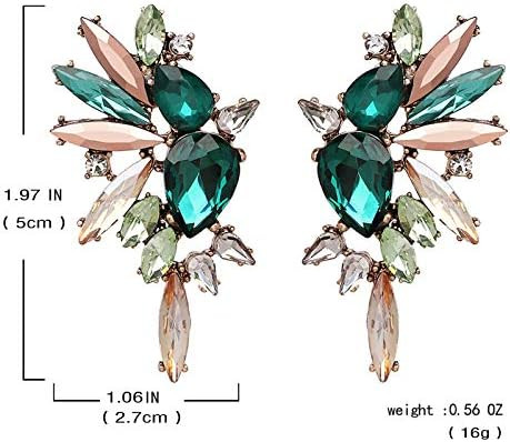 Fahion Statement Vintage Drop Dangle Earrings for Women Girls Green Crystal Earrings | Amazon (US)