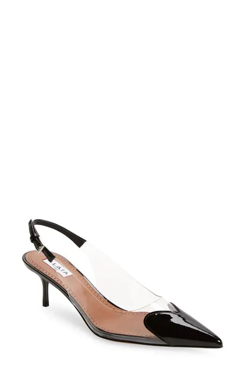 Alaïa Love Heart Pointed Toe Slingback Pump in Black at Nordstrom, Size 6.5Us | Nordstrom