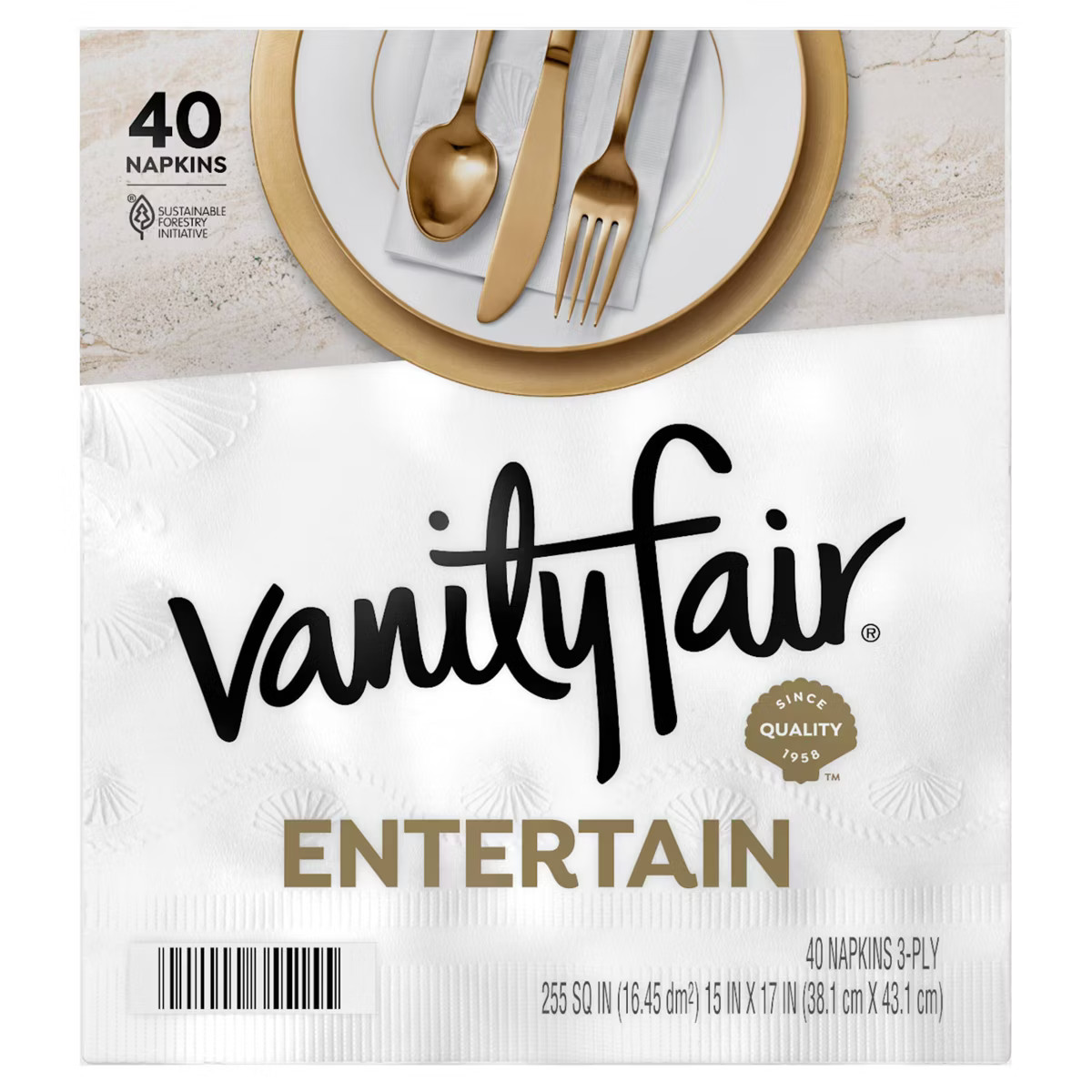 Vanity Fair Entertain 3-Ply Napkins - 40ct | Target