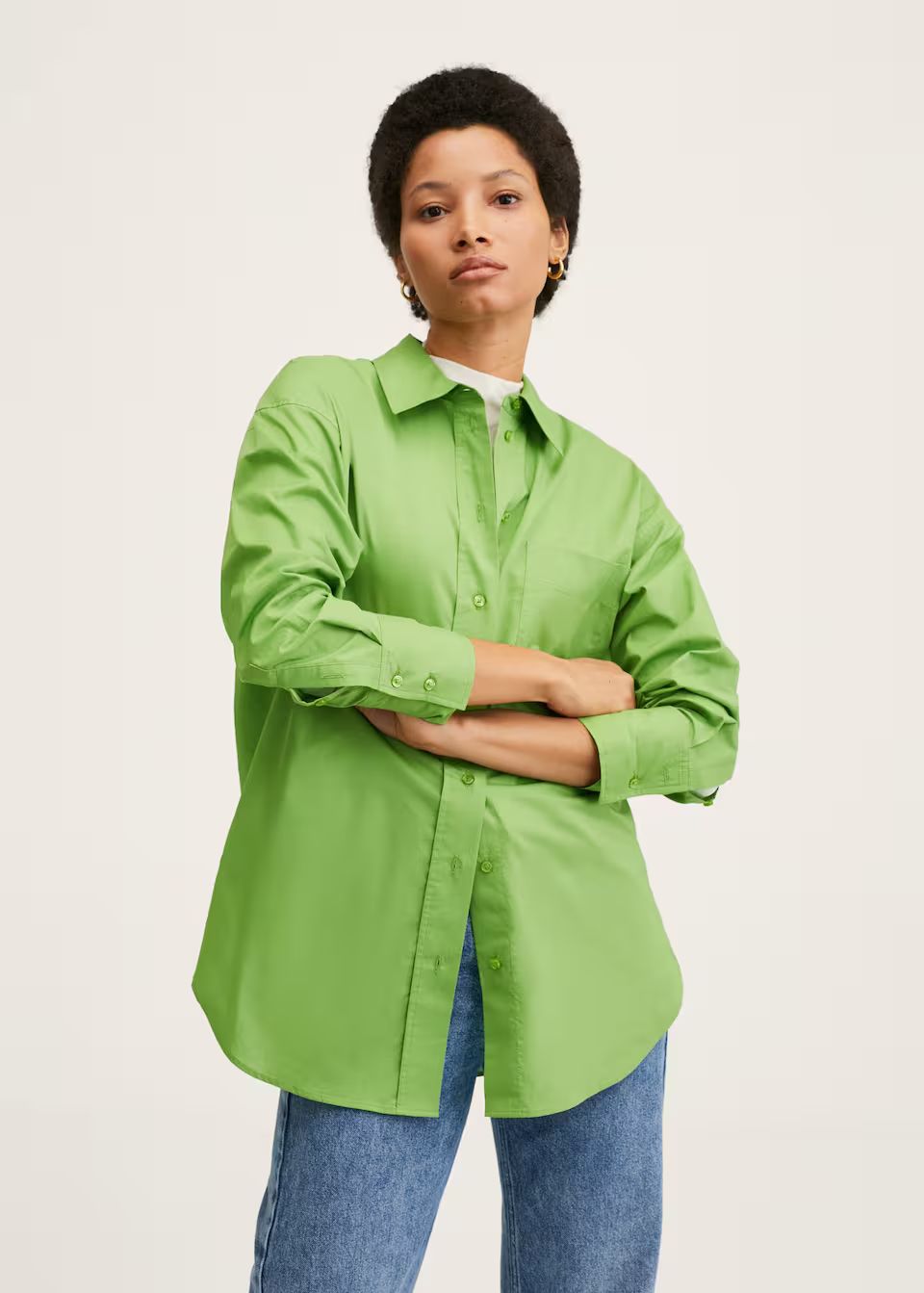 Oversize cotton shirt | MANGO (US)