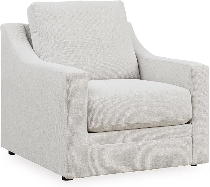 Signature Design by Ashley Maitelynn Contemporary Upholstered Chair with Non-Skid Legs, White | Amazon (US)