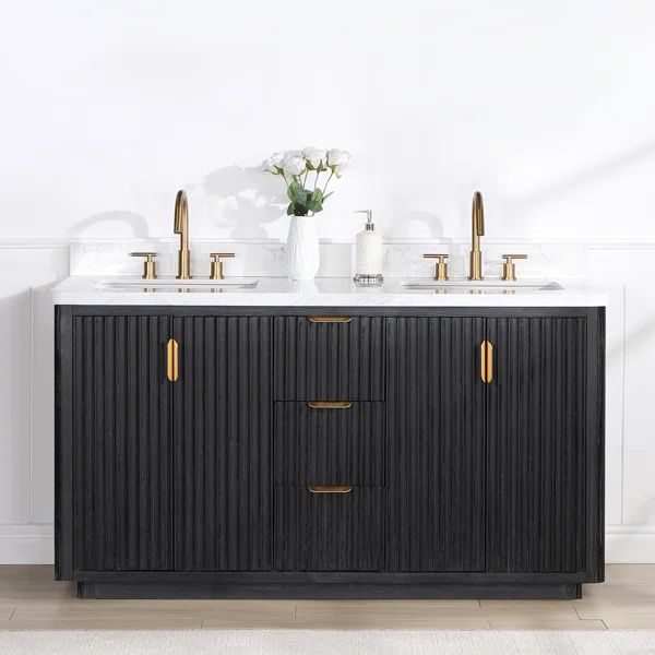Beckville 60'' Double Bathroom Vanity with Cultured Marble Top | Wayfair North America