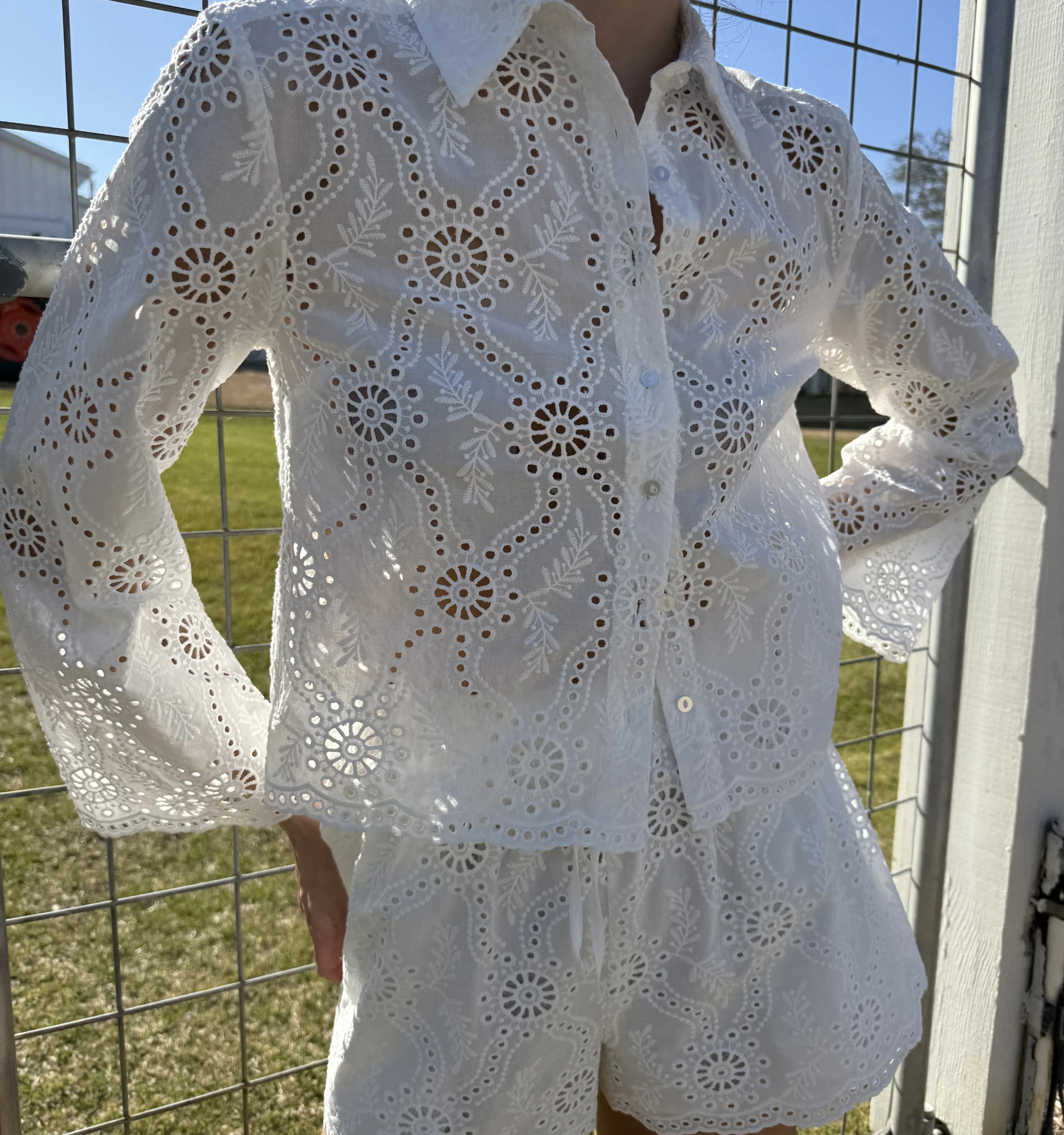 The Celia Top - White Trellis Broderie | Hill House Home US