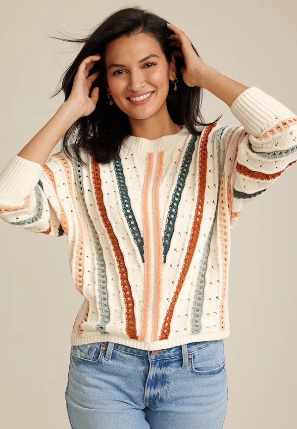Chenille Striped Dolman Sweater | Maurices