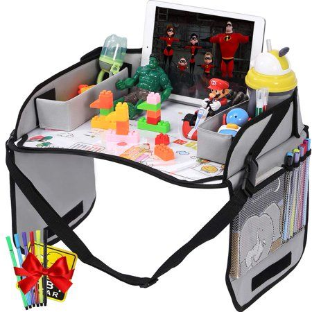 Innokids Kids Travel Lap Tray Children Car Seat Activity Snack and Play Tray Desk with Erasable Surf | Walmart (US)