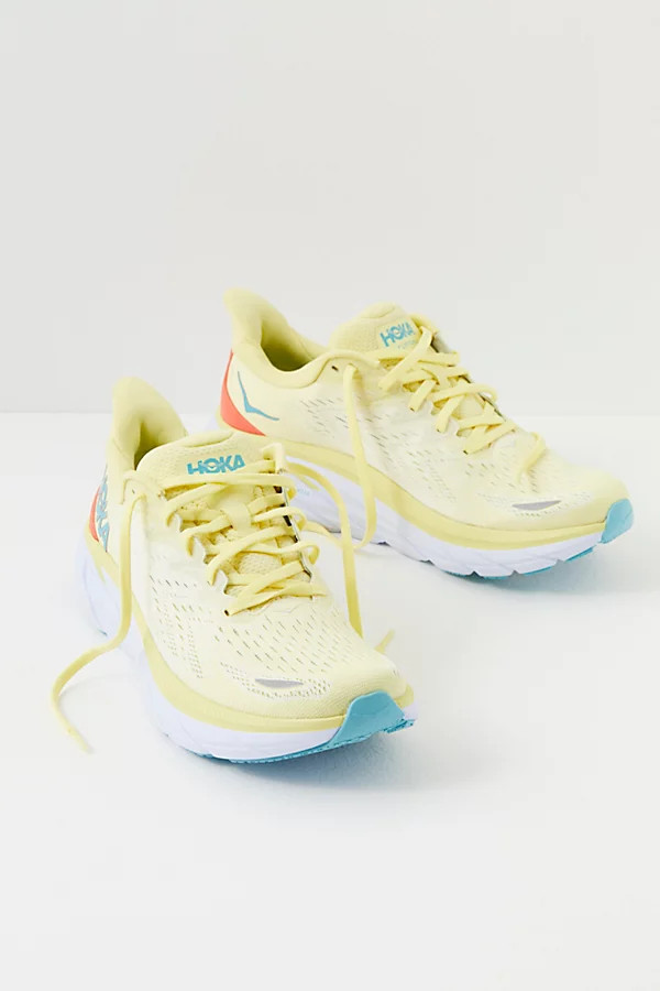 HOKA Clifton 8 Sneakers by HOKA at Free People, Yellow Pear / Sweet Corn, US 6.5 | Free People (Global - UK&FR Excluded)