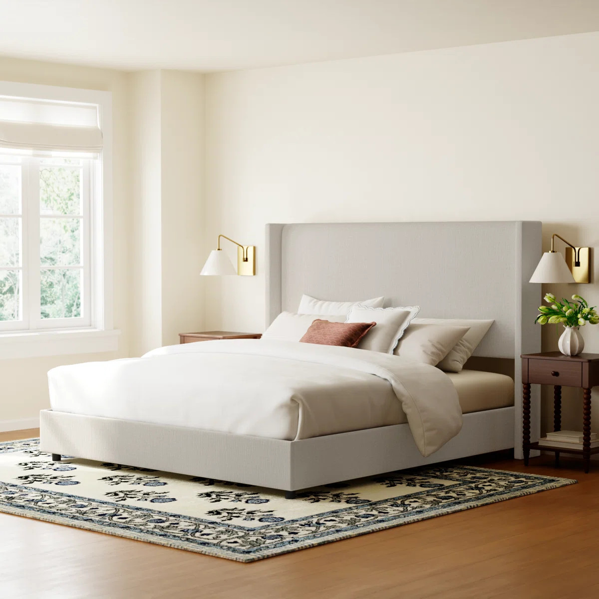 Hanson Upholstered Wingback Bed | Wayfair North America