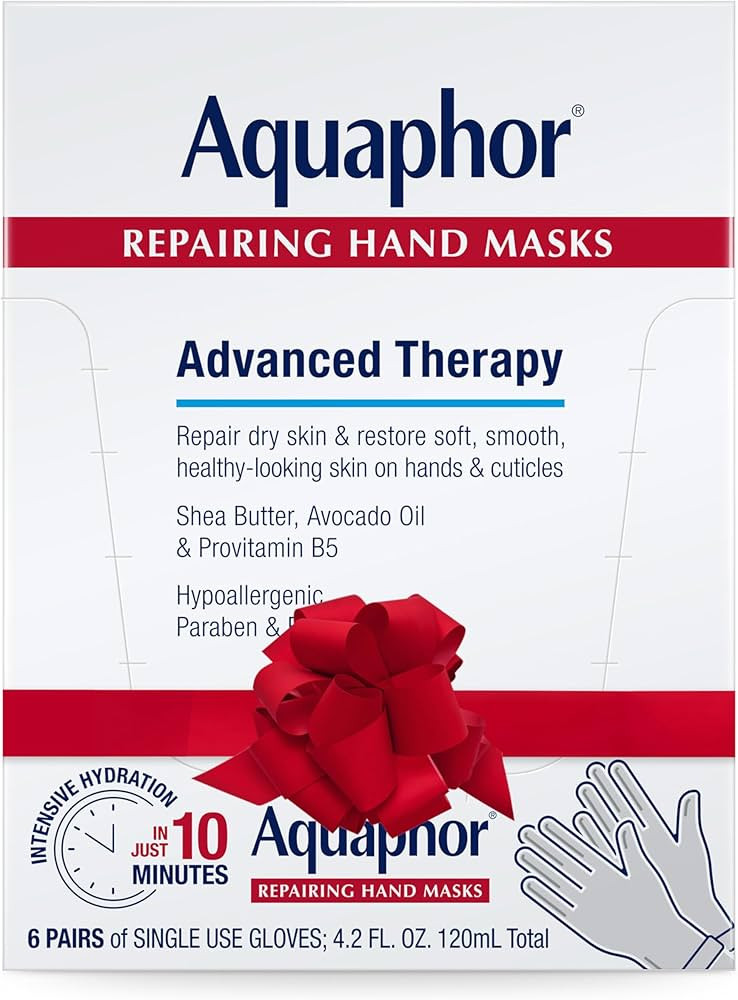 Aquaphor Repairing Hand Masks, Moisturizing Gloves for Dry Hands with Avocado Oil and Shea Butter... | Amazon (US)