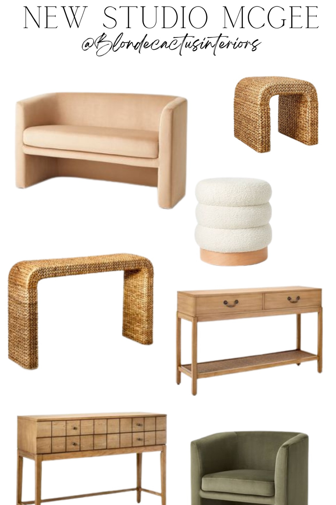 New studio McGee furniture! Velvet couch, ottoman, side table, console tables, wood, woven

#LTKSeasonal #LTKhome #LTKsalealert