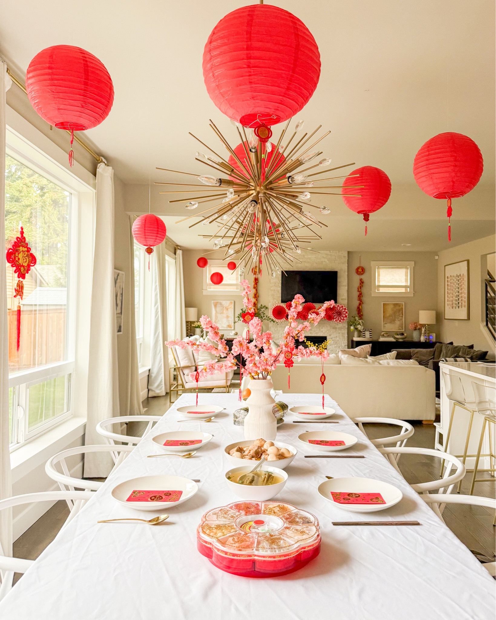 Lunar New Year Decor! 

Chinese lunar new year, Vietnamese Lunar New Year Decorations 2025, Tết, Artificial Flowers, Hanging Ornaments, Chinese Red Lanterns Oriental Hanging Lucky Paper Fans, red envelopes, rug, vase, cabinet credenza, double sided tape, command clips, living room decor, dining room, home decor, frame, year of the snake

#LTKWatchNow #LTKHome #LTKSeasonal