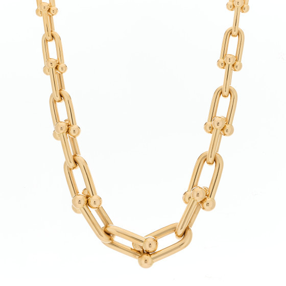 18K Rose Gold Hardwear Graduated Link Necklace | FASHIONPHILE (US)
