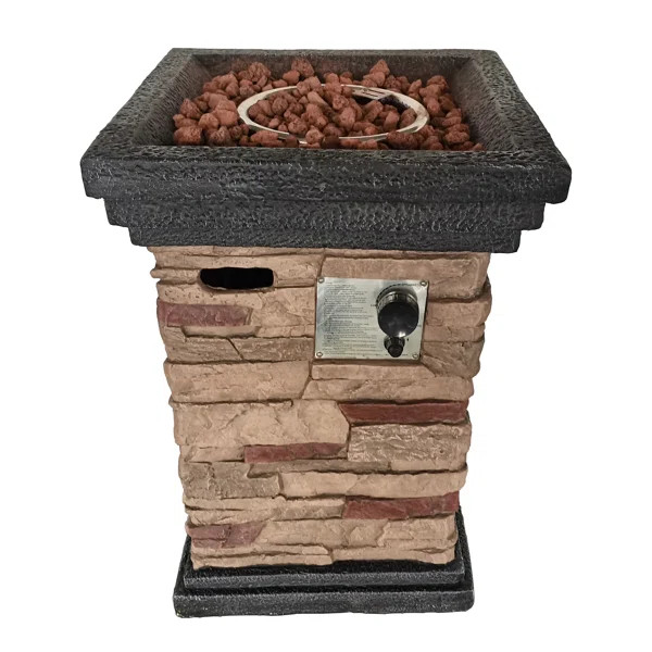 Grund 29.1'' H x 19.7'' W Polyresin Propane Outdoor Fire Column | Wayfair North America
