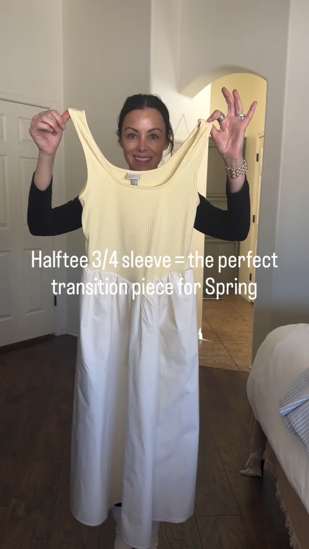 ✨ Still dress season…even between winter & spring✨
This 3/4 @halftee sleeve is my little secret for that in-between weather. It keeps me covered on cooler days but still feels light enough when the sun finally comes out 🌷

I love that it’s fitted and smooth, so it layers under dresses without any extra bulk — just an easy way to make your winter pieces feel spring-ready 🤍

Such a simple swap that stretches your wardrobe a little longer.
👉 You can save 20% with code RUTH when you shop through my link — it’s in my highlights!