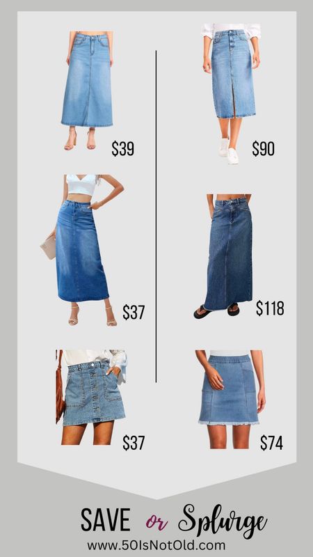 Save or Splurge Denim Skirts