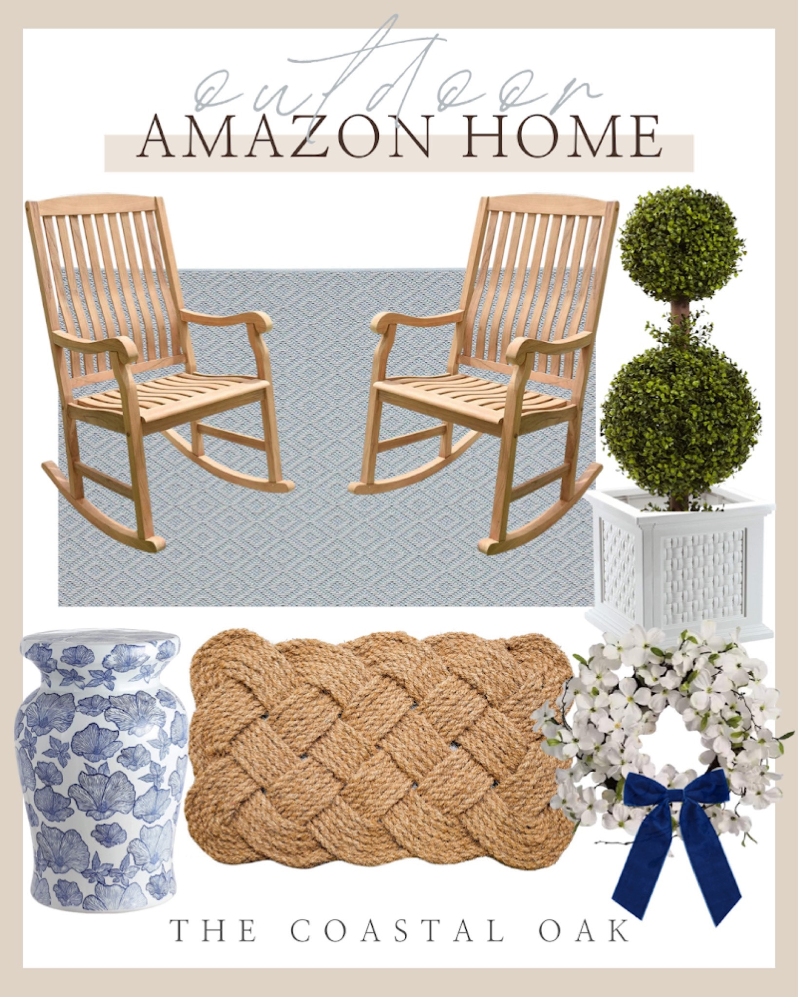 Amazon porch inspo for warm weather! Coastal and classic look!

Amazon home outdoor patio porch blue white jute rocking chairs topiary planter wreath garden stool ceramic

#LTKunder100 #LTKhome #LTKSeasonal