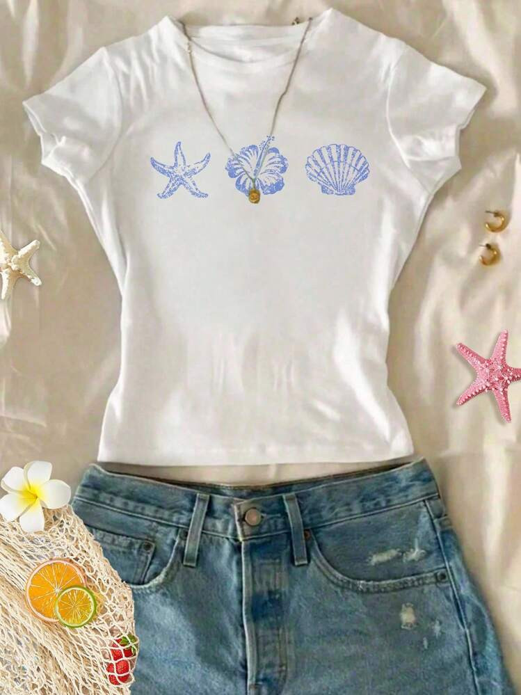 Seashell Starfish Tee | SHEIN