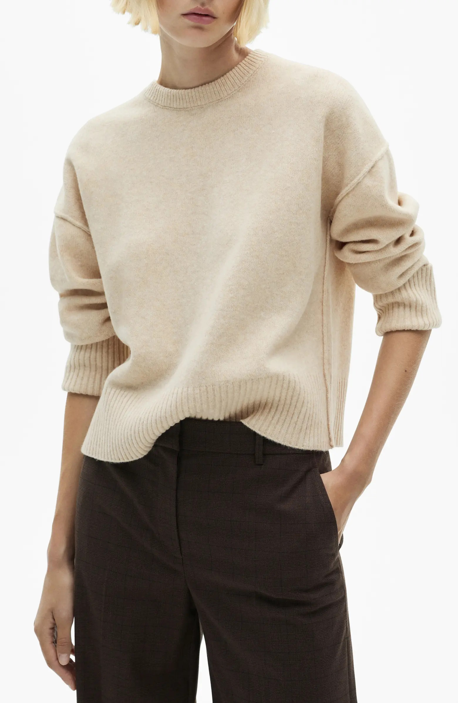 Cuffed Sleeve Crewneck Sweater | Nordstrom