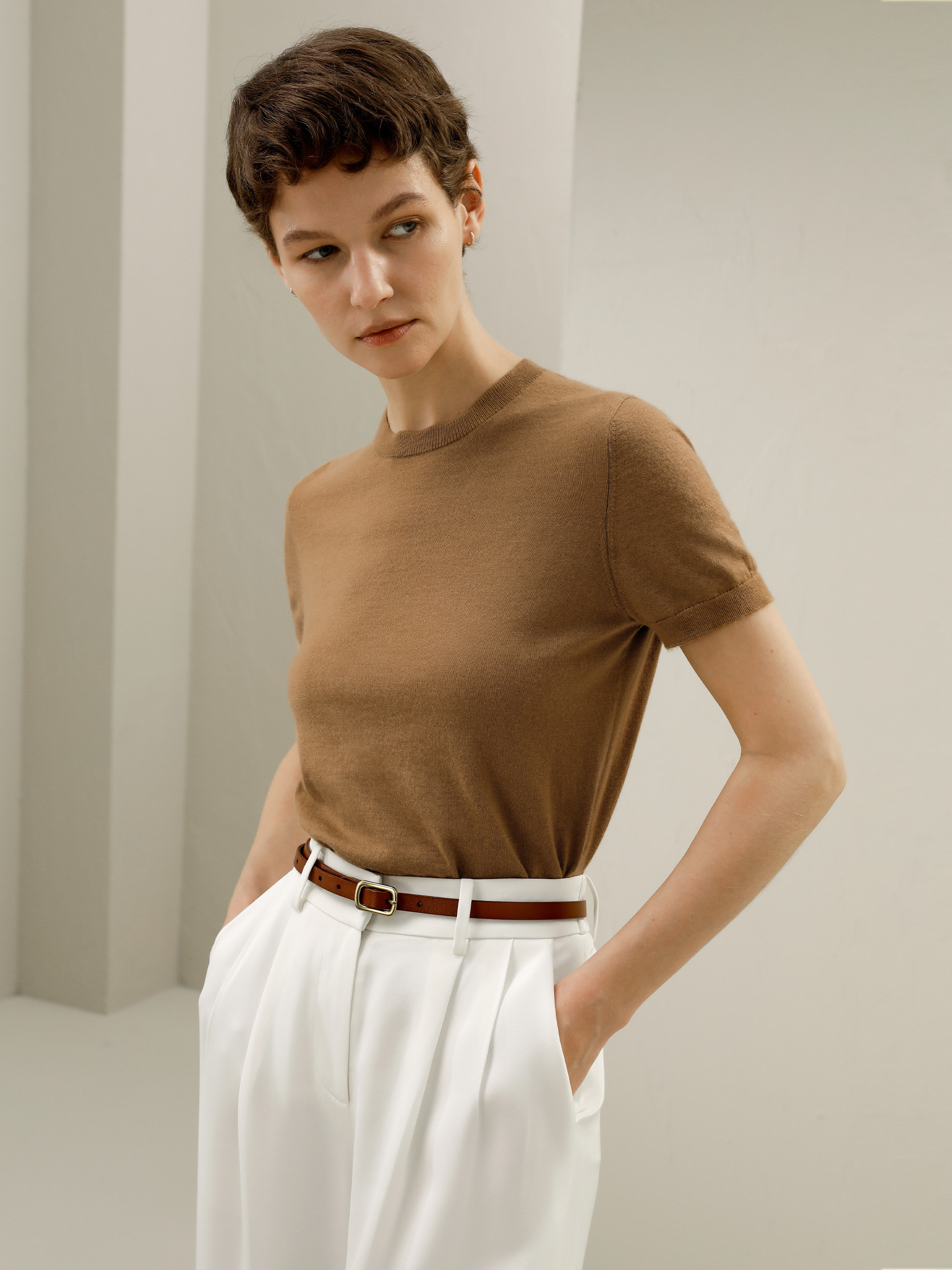 Cashmere Round Neck Sweater | LilySilk