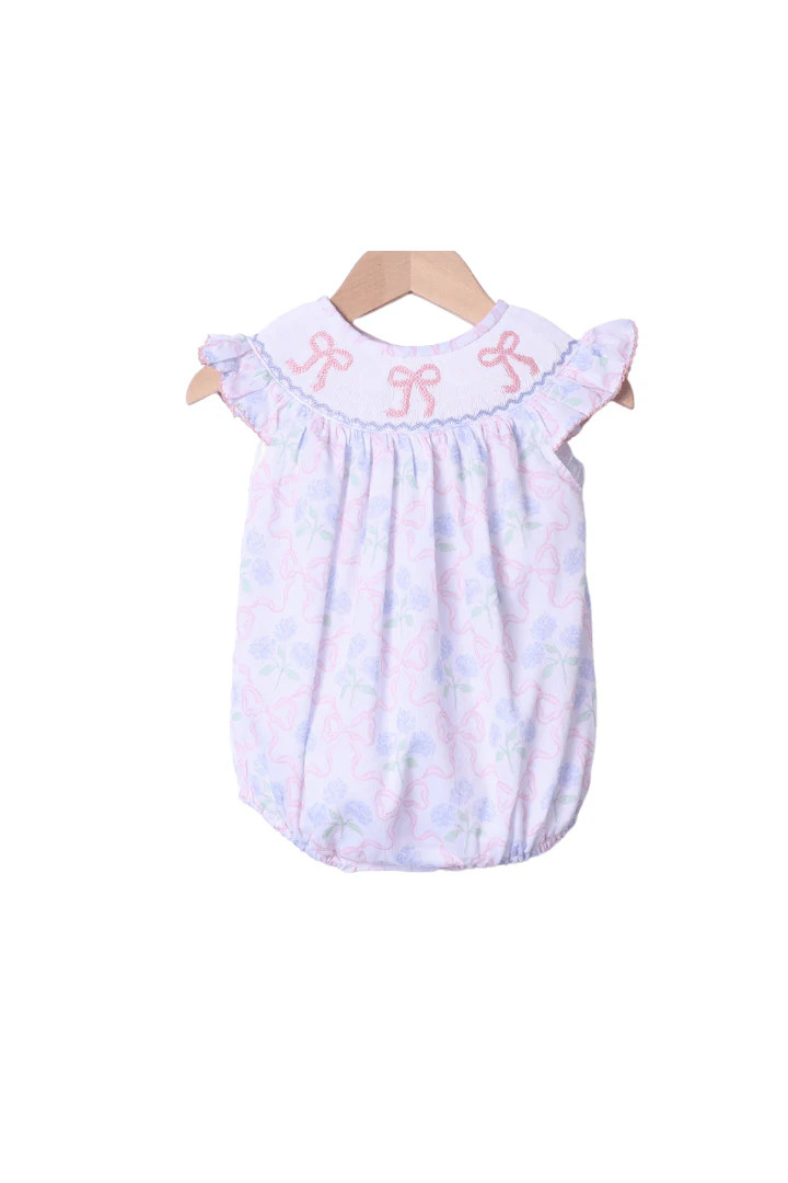 Smocked Hydrangea Bow Bubble | The Smocked Flamingo