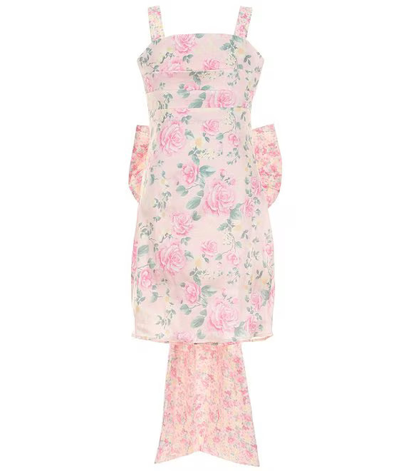 Allison & Kelly Big Girls Sleeveless Floral Printed Taffeta Bow-Back Dress | Dillard's | Dillard's