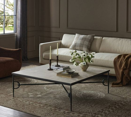 Sharine Square Marble Coffee Table (48.5") | Pottery Barn (US)