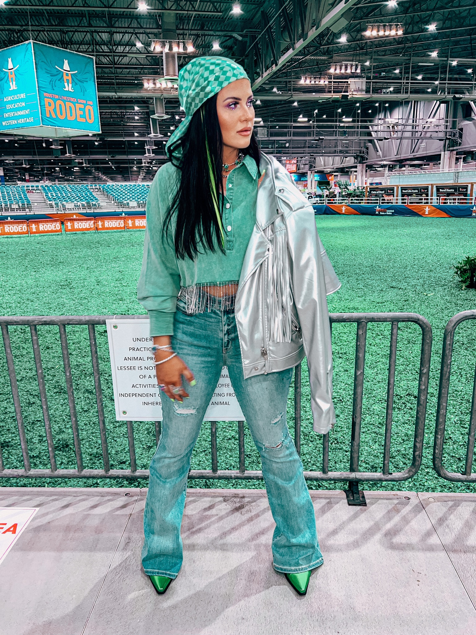 Don’t pinch me, Cowboy 🍀

Shop shirt @gingerrootsboutique

cowgirl outfit | cowgirl style | western fashion | blue Jeans | cowboy hat | cross body bag |  rodeo outfit | neon cowgirl | neon wrangler | rock and roll denim | cowgirl style | Nashville outfit | western wear | western style | rodeo cowgirl | punchy outfits | nfr fashion | country girl | st Patrick’s day outfit | metallics 

#LTKstyletip #LTKFind #LTKunder50