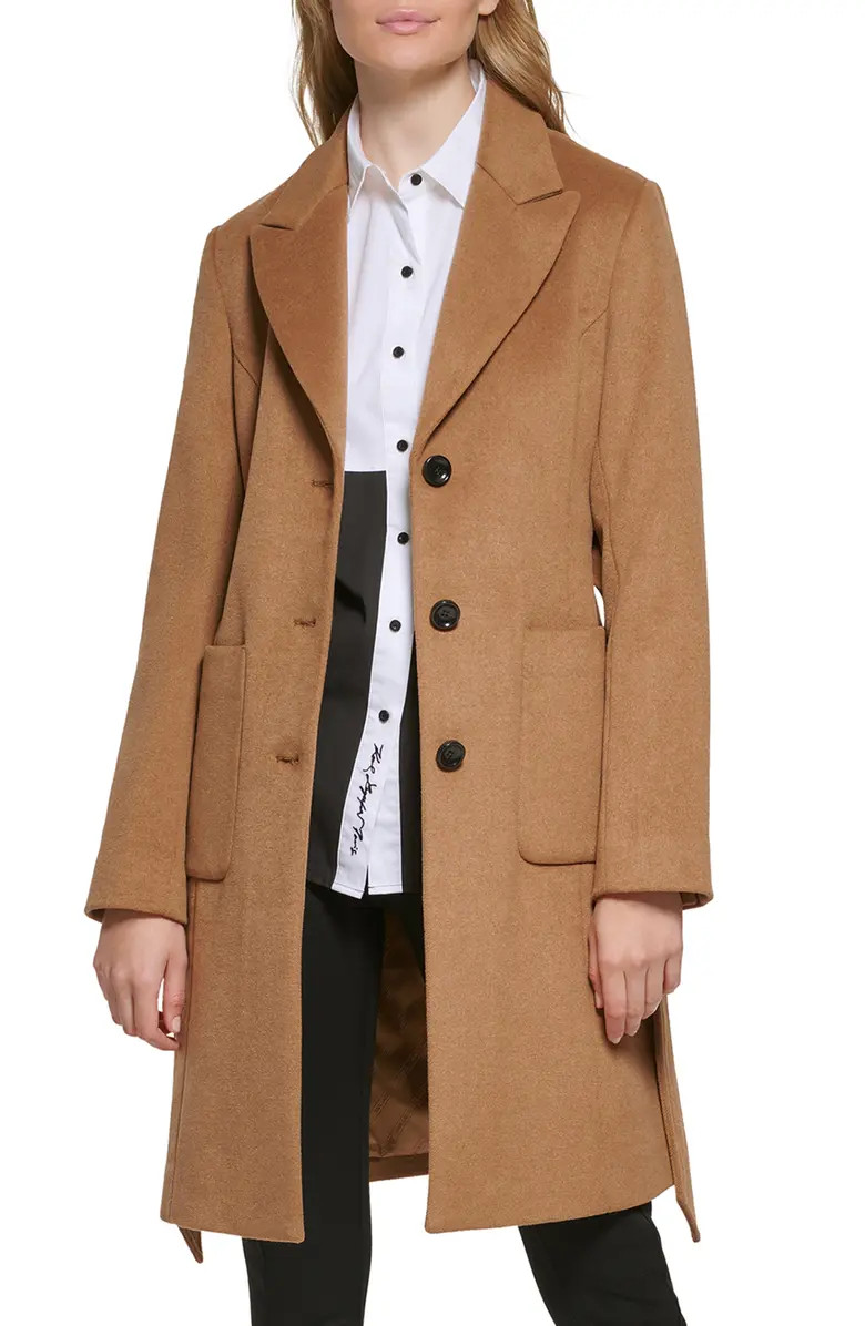 Belted Wool Blend Patch Pocket Coat | Nordstrom
