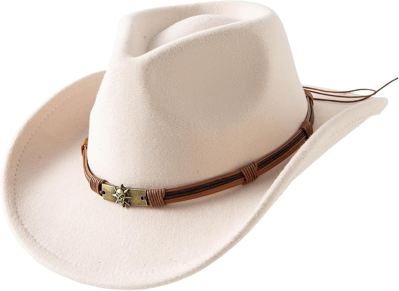 JOYEBUY Cowboy Hats for Kids Vintage Wide Brim Felt Cowboy Hat Girls Cowgirl Hat with Belt Buckle | Amazon (US)