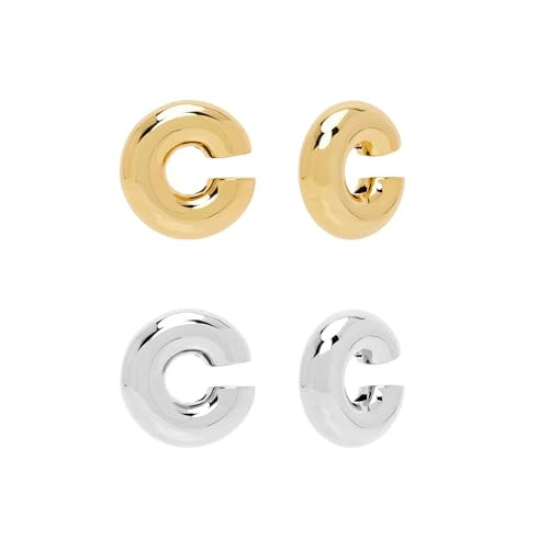 Waterproof Chunky Gold Ear Cuffs Earrings for Women,Non Piercing Gold Plated Stainless Steel Ear Cuff,Clip On Cartilage Hoop Earring Lightweight Non-tarnish | Amazon (US)