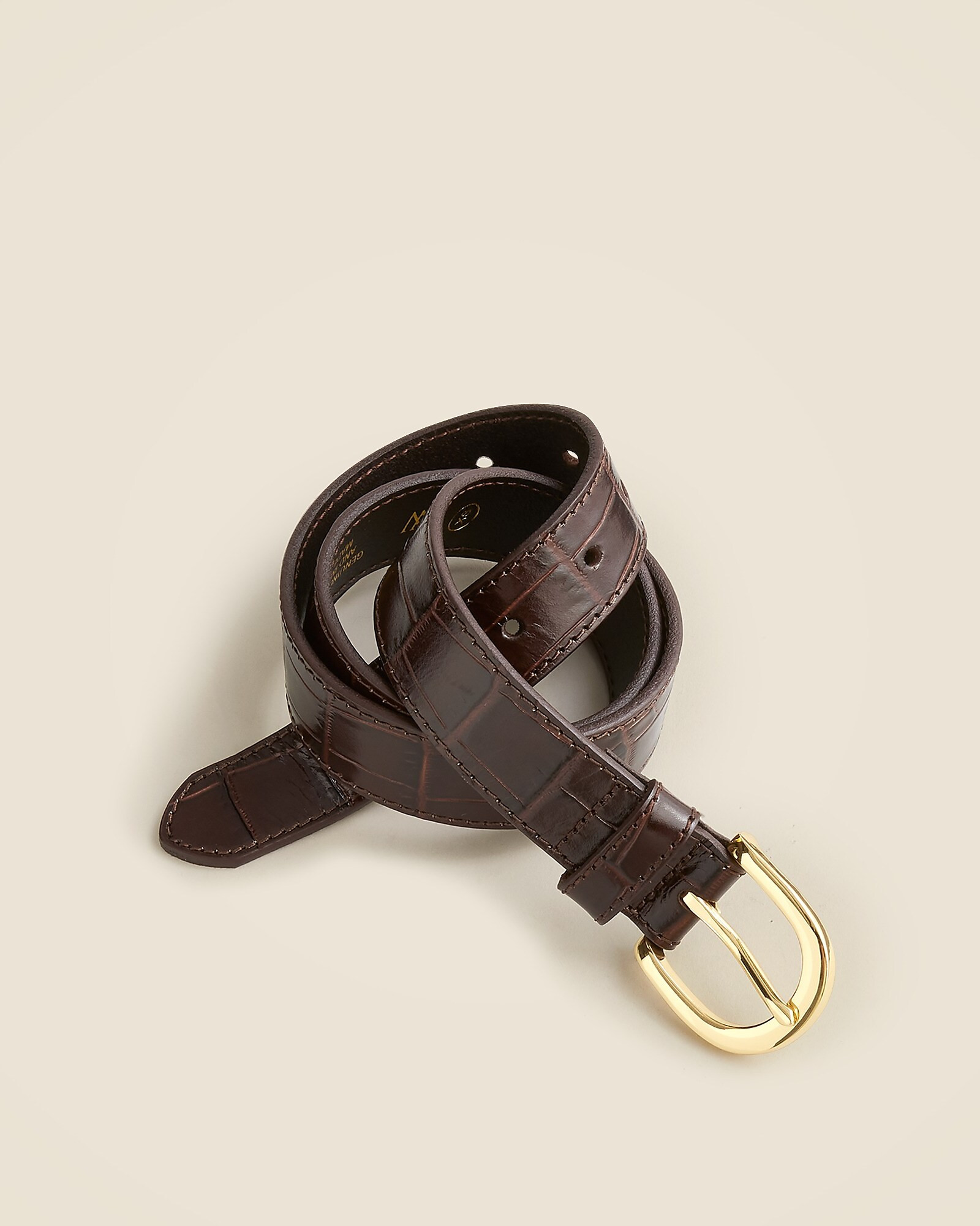 Classic belt in croc-embossed leather | J. Crew US