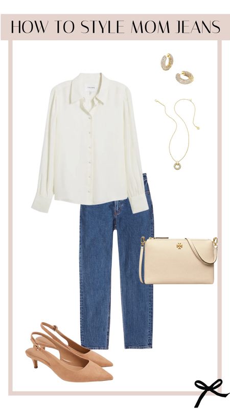 A classic and casual way to style mom jeans! A perfect casual office outfit too! 

#LTKstyletip #LTKworkwear