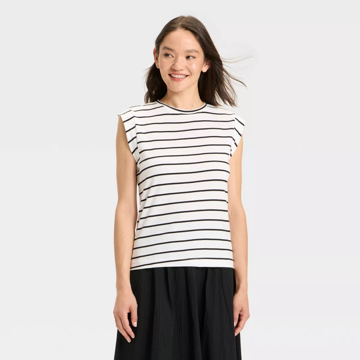 Women's Extended Short Sleeve T-Shirt - A New Day™ White M: 100% Cotton, Midweight Jersey, Crew... | Target