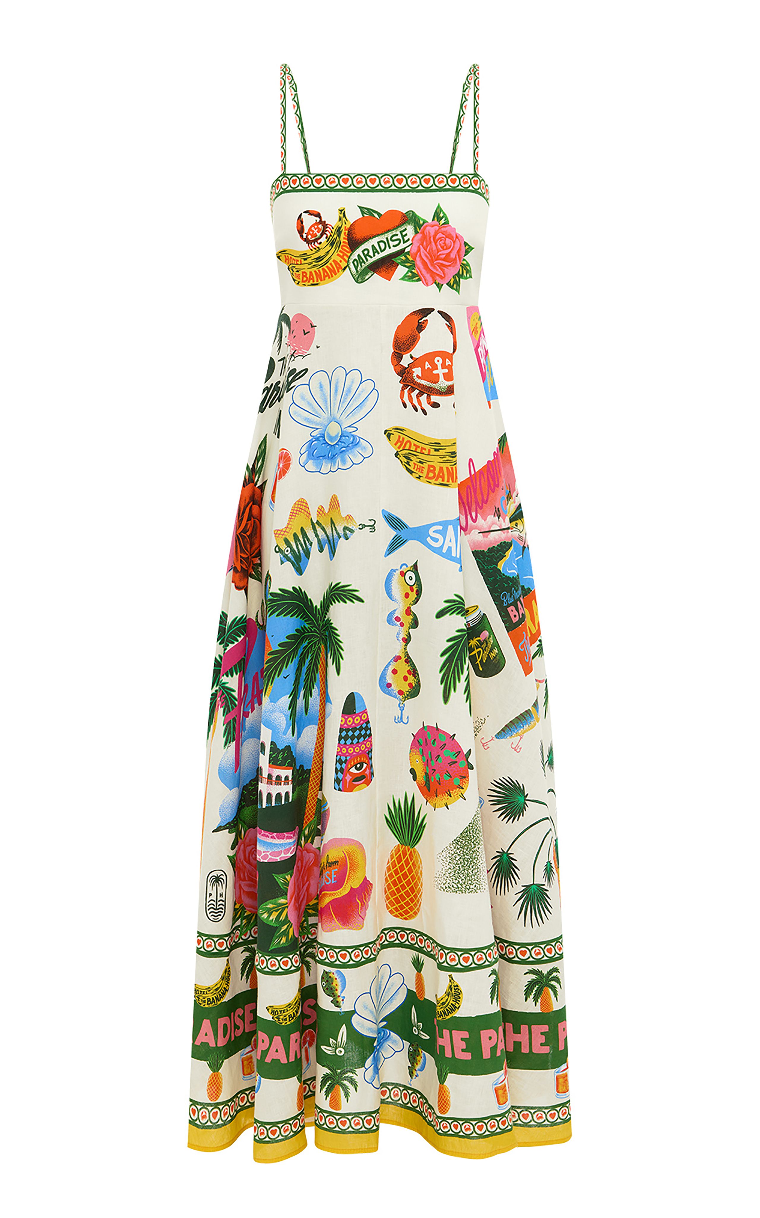 Paradiso Printed-Linen Maxi Dress | Moda Operandi (Global)