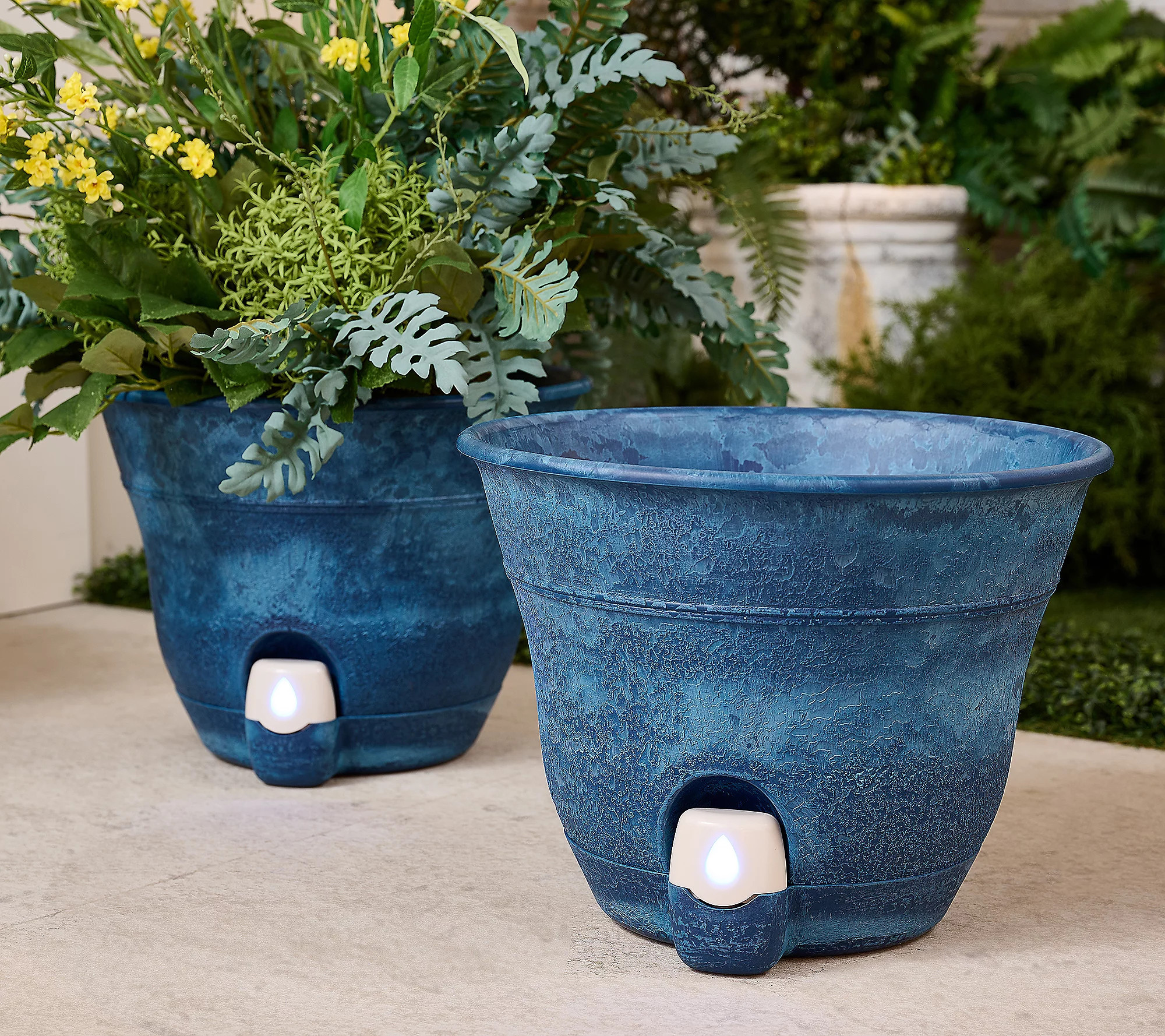 Bernini S/2 Firmastone 15"" Smart Self-Watering Planters | QVC