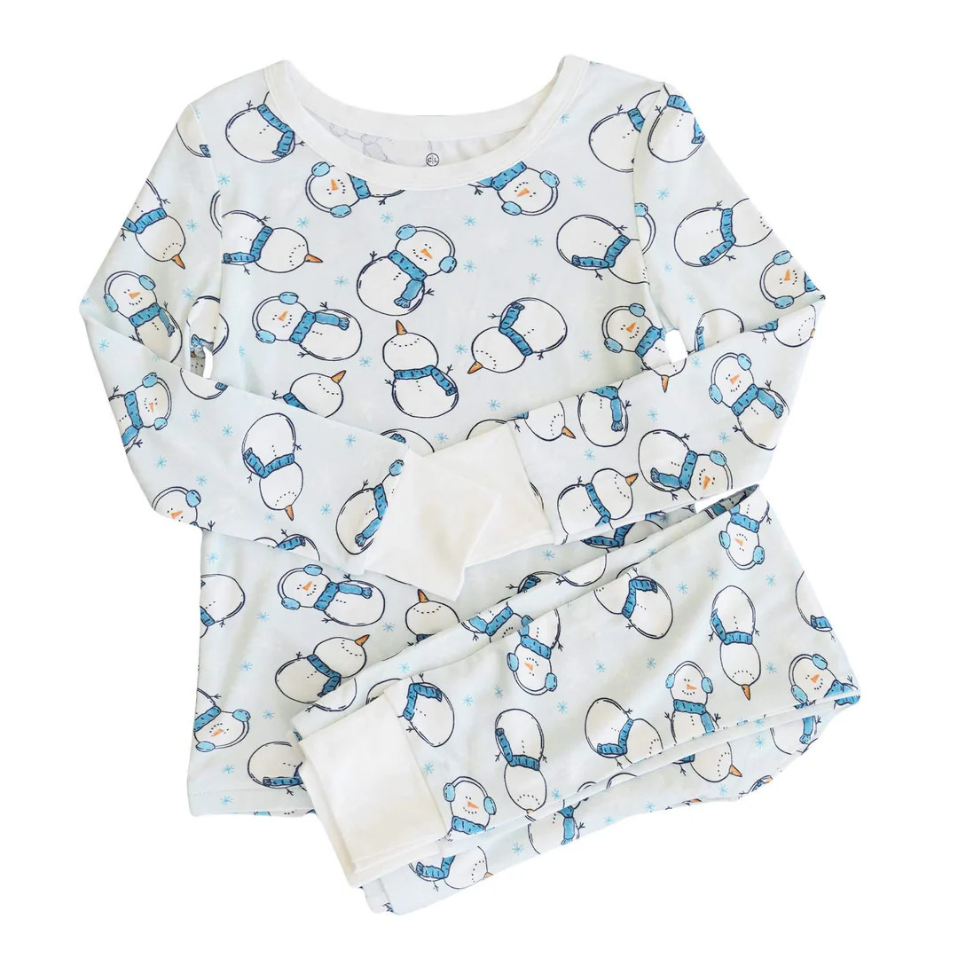 Frosty Friends Two Piece Pajama Set | Blue | Caden Lane