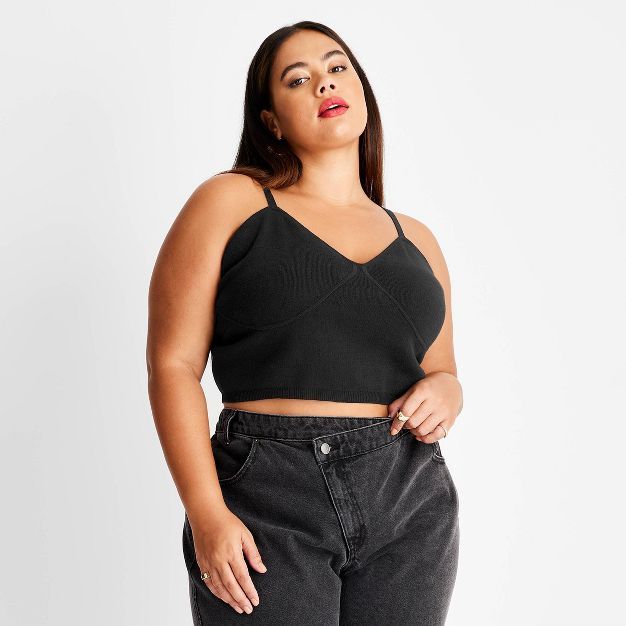 Women's V-Neck Bralette Sweater Tank Top - Future Collective™ with Kahlana Barfield Brown | Target