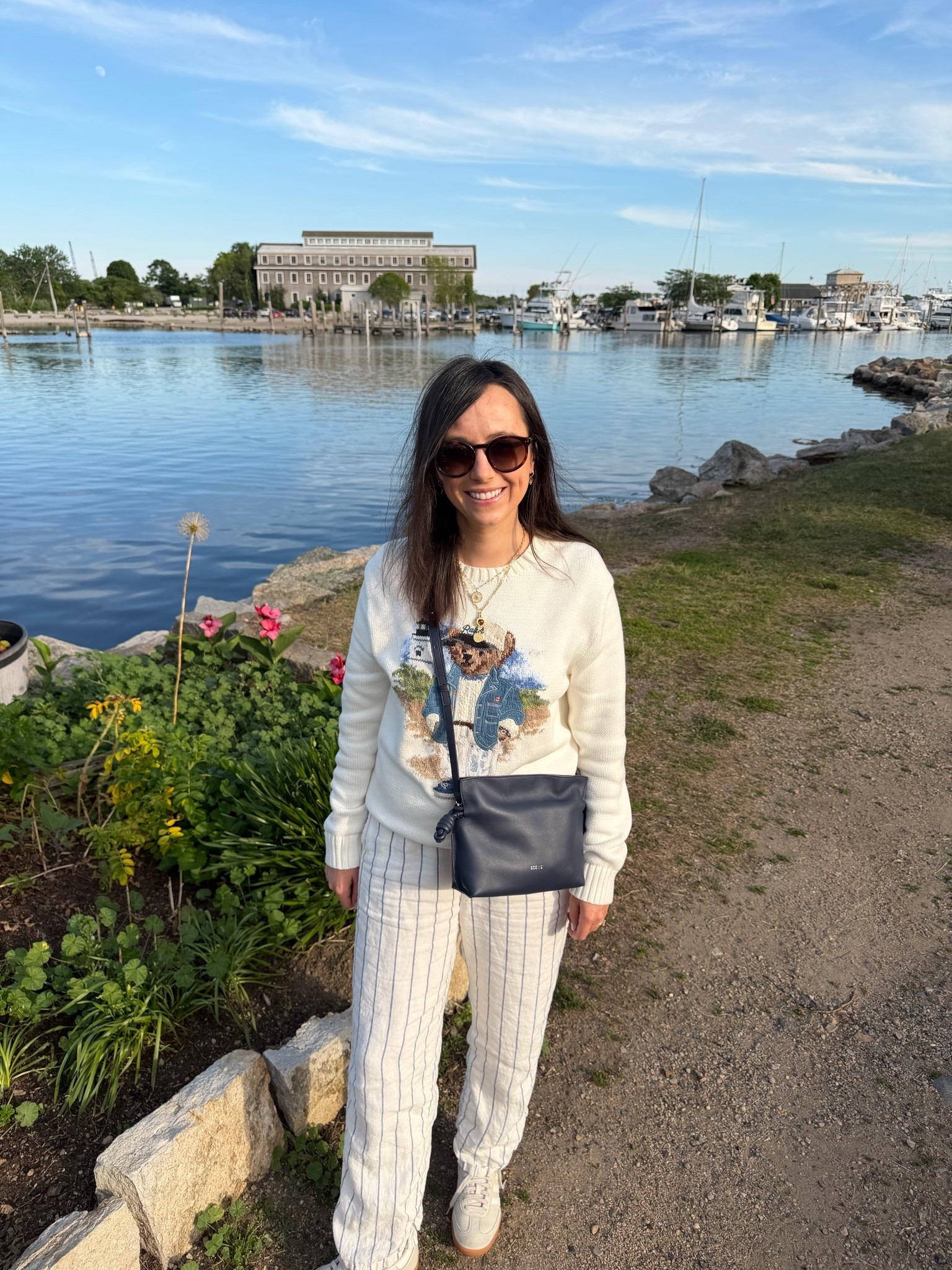 Obsessed with this Ralph Lauren bear sweater. Wearing my fave @jcrew linen pants

#LTKootd #LTKSeasonal