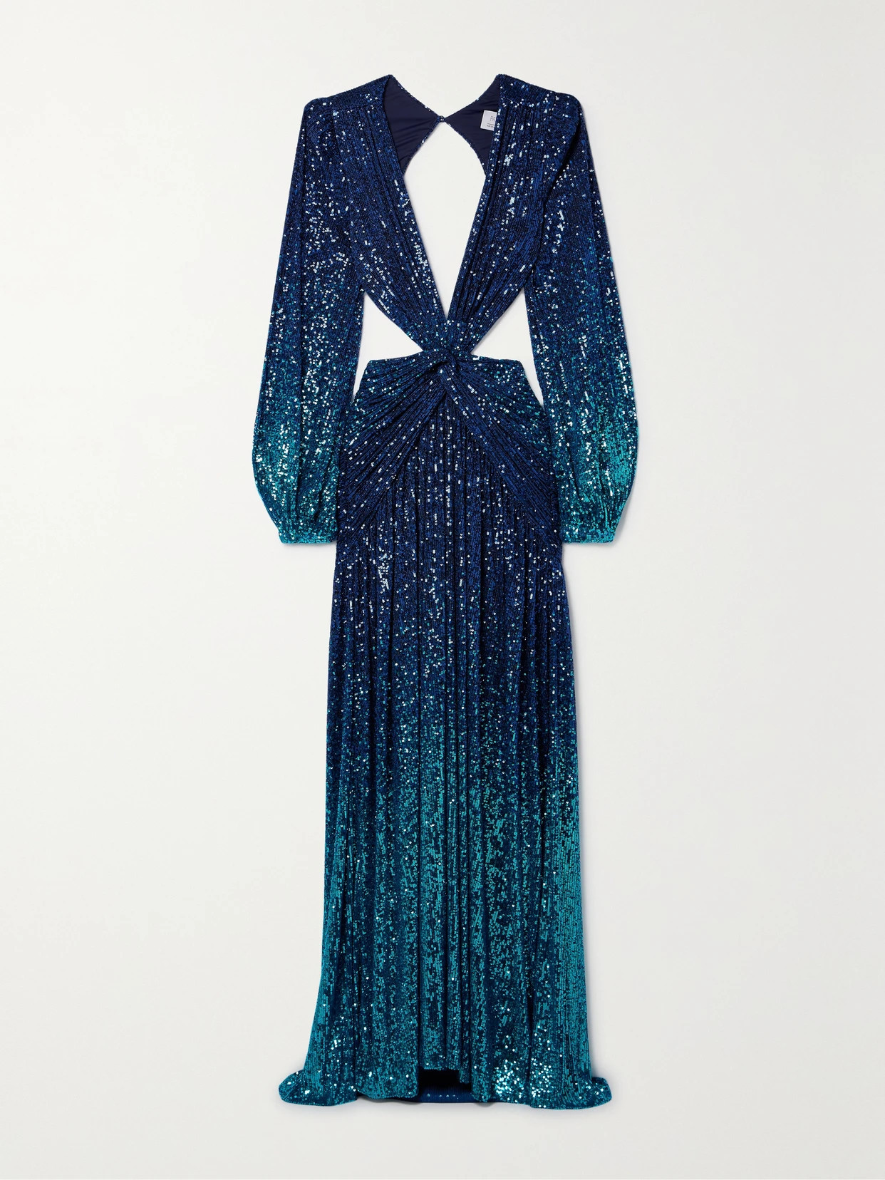 PATBO - Cutout Ombré Sequined Mesh Gown - Blue | NET-A-PORTER (US)