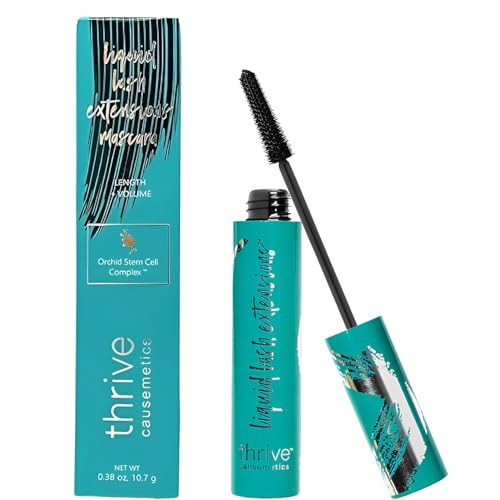 Thrive Mascara Liquid Lash Extensions Cosmetics, Premium Waterproof Smudge-Proof Natural No Clumping Thick and Volumising & Lengthening Lasting All Day (Black） | Amazon (US)