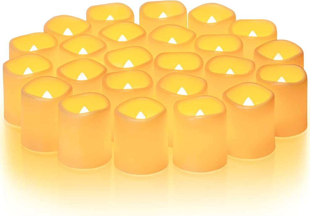 Homemory 24Pack Flickering Flameless Votive Candles, 200+Hour Long Lasting Electric Fake Candles,... | Amazon (US)