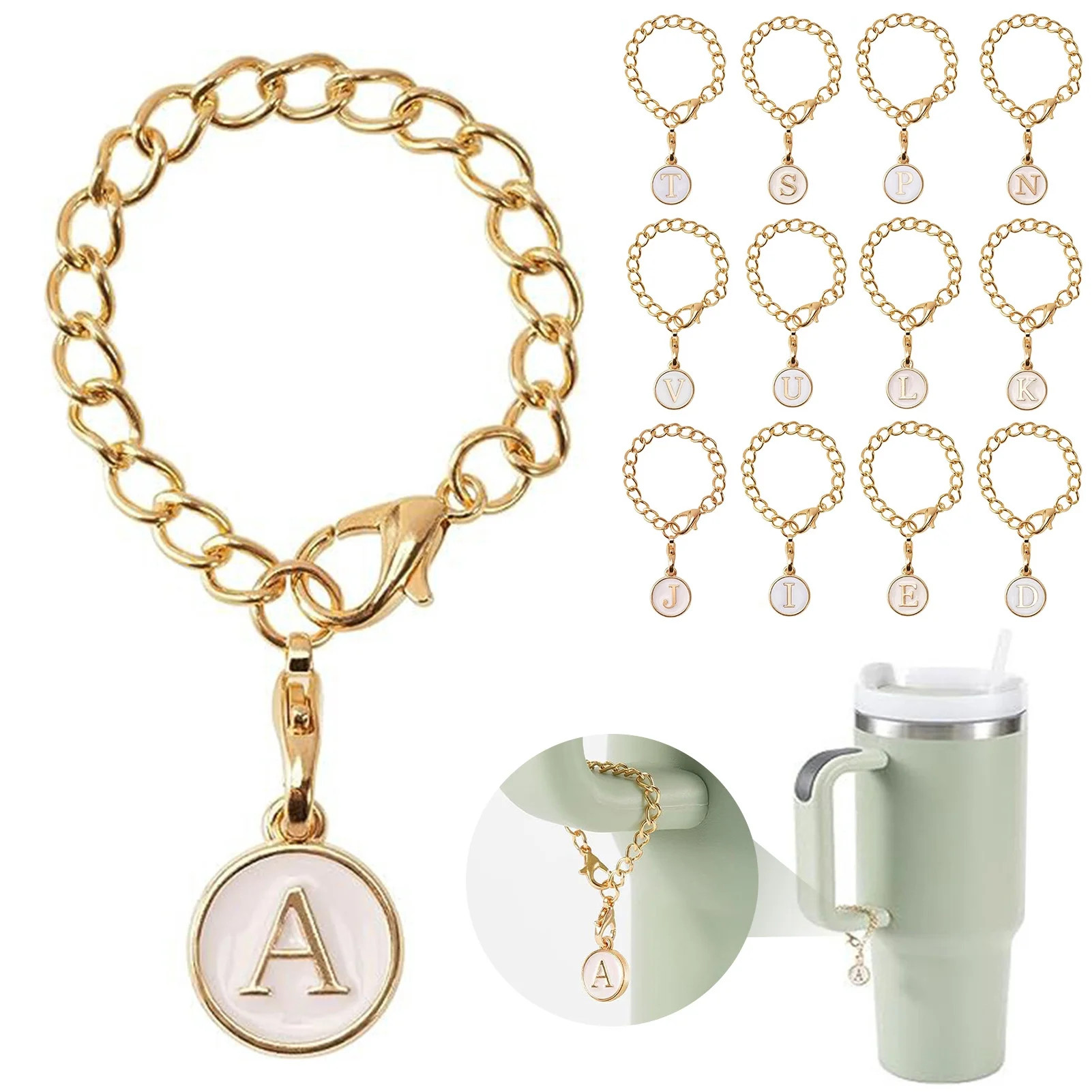 Yanerim Tumbler Hanging Charm Metal Link Chain Fashion Capital Letter Oil-dripping Water Cup Mug ... | Walmart (US)